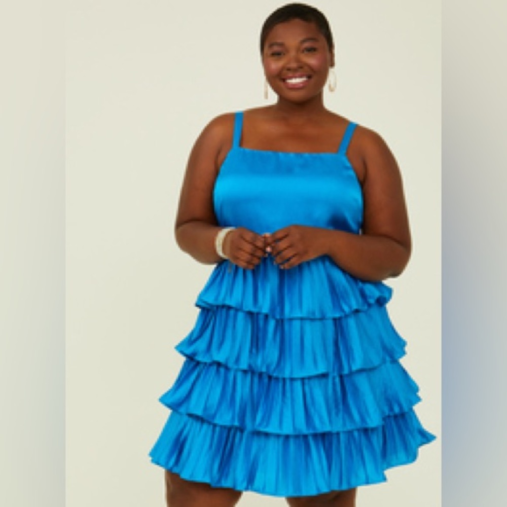 Diana Blue Tiered Dress